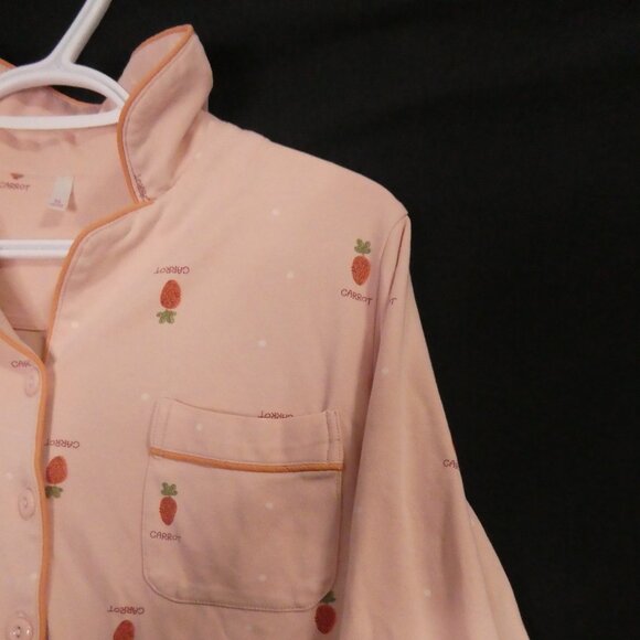 Unbranded | medium | Charming Carrot Pattern Long Sleeve Pajama Top W/ Pocket - Picture 5 of 14